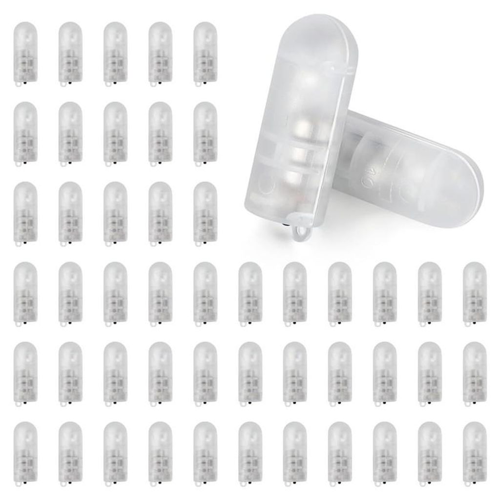LED Ballonlichter mit Haken 60er Set – Bunte Mini LED für Lampions Papierlaternen | Party Deko für Hochzeit Geburtstag Weihnachten