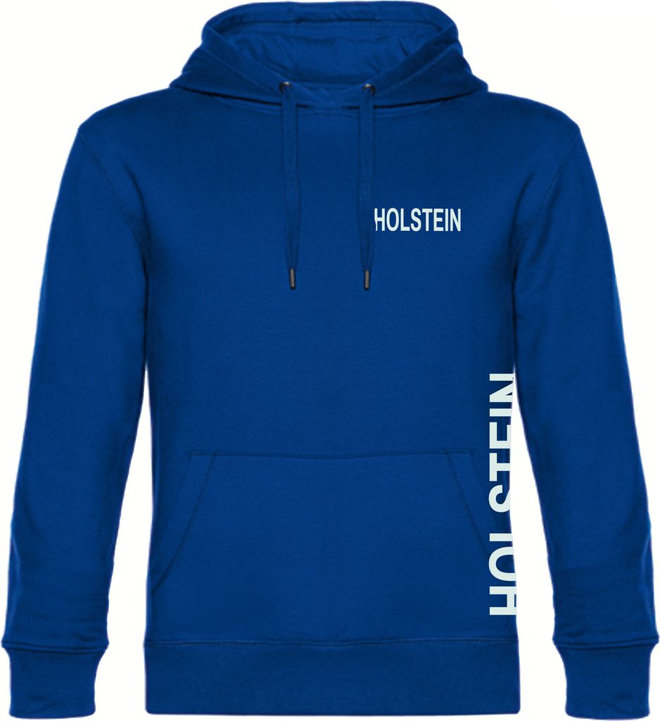 multifanshop Kapuzen Sweatshirt - Holstein - Brust & Seite, blau, Größe XL