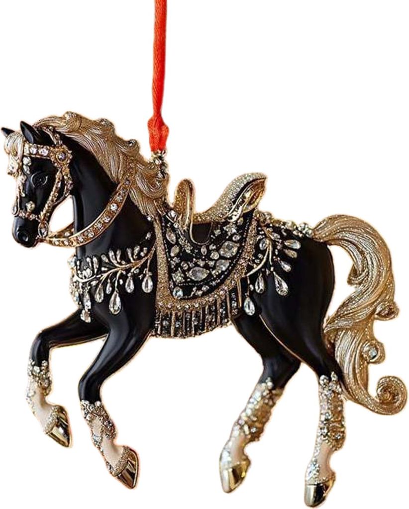 Weißes Pferd Acryl Auto Charm Weihnachten-Themen Ornament Auto Rückspiegel Nachbildung Schlüsselanhänger Rucksack Accessoire