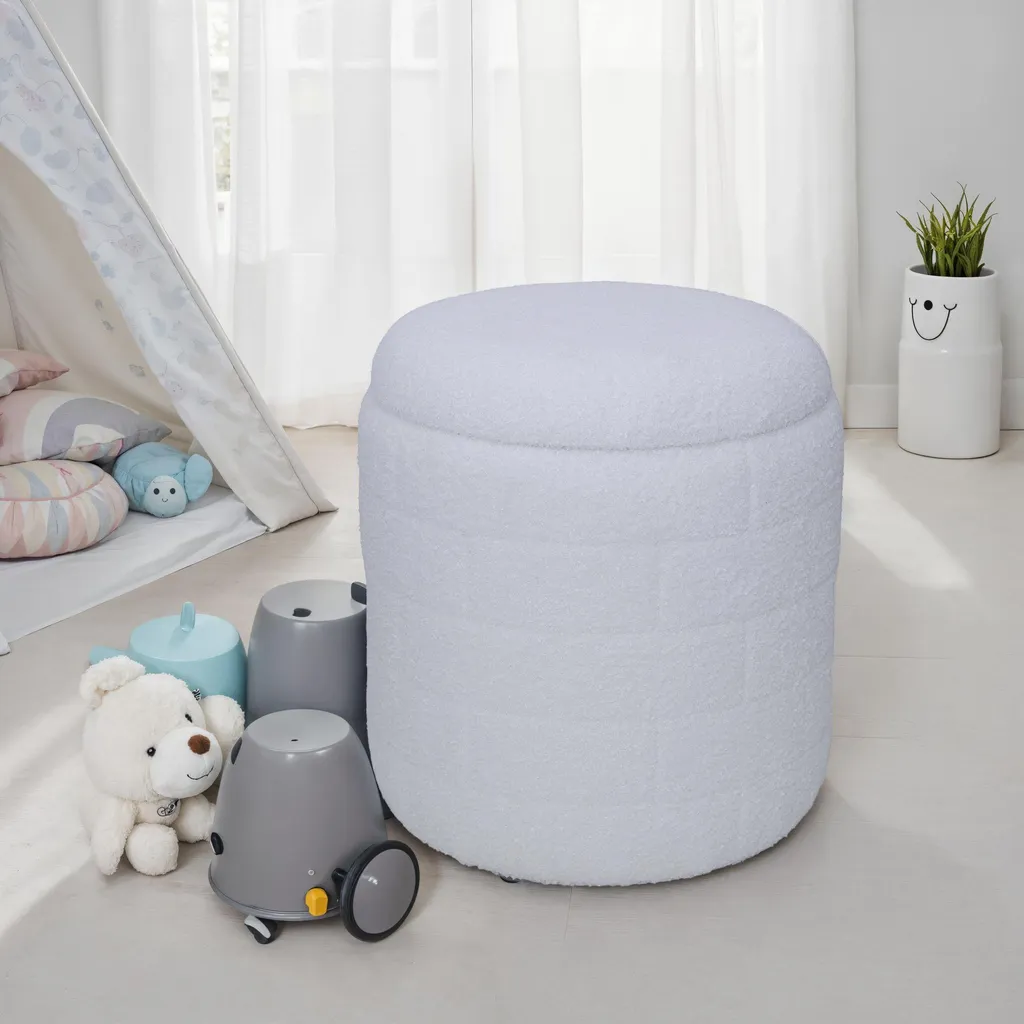 Tabouret rangement tissu blanc : gagnez de la place avec style et confort