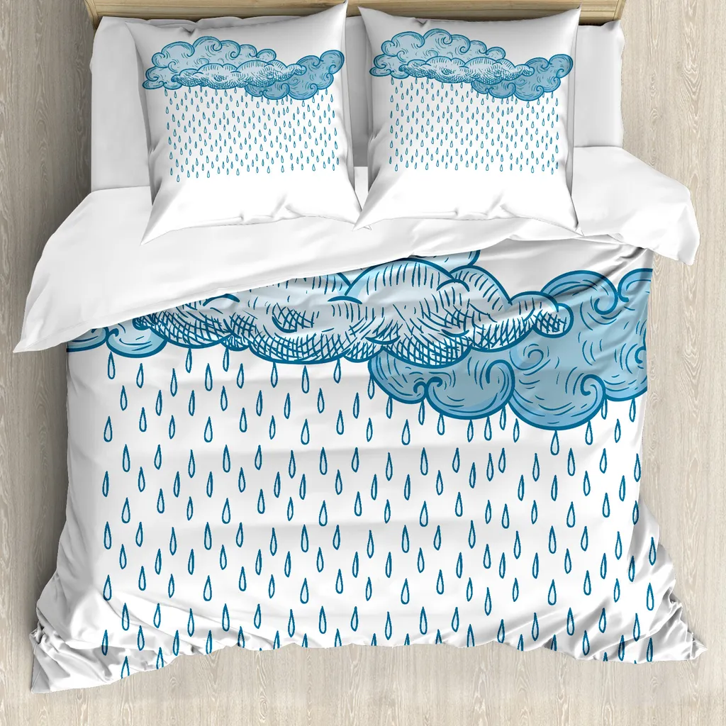 Offerta Copripiumino ABAKUHAUS Regen 155x220 Blu Antiacaro Prezzo