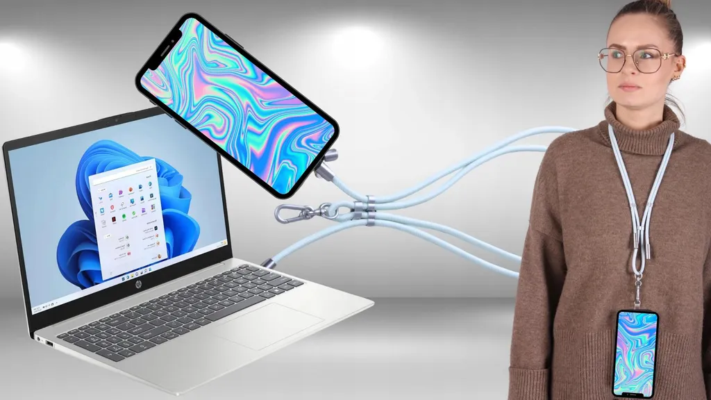 Câble USB C Charge Rapide avec Lanyard-String Intégré pour Téléphone - 5