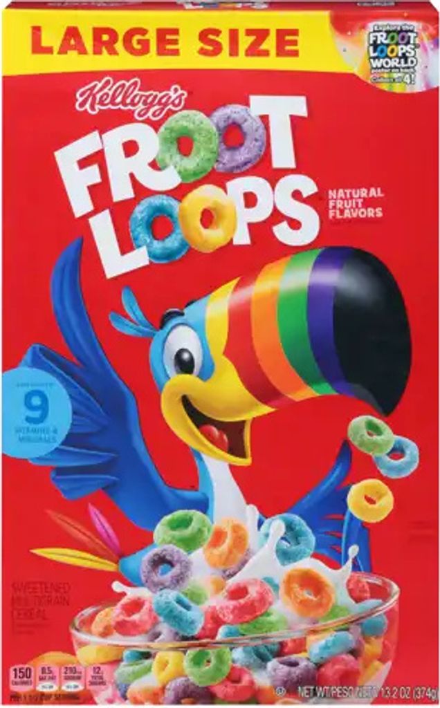 Kellogg´s Froot Loops Natural Fruit Flavors Large Size 374 Produktbild 