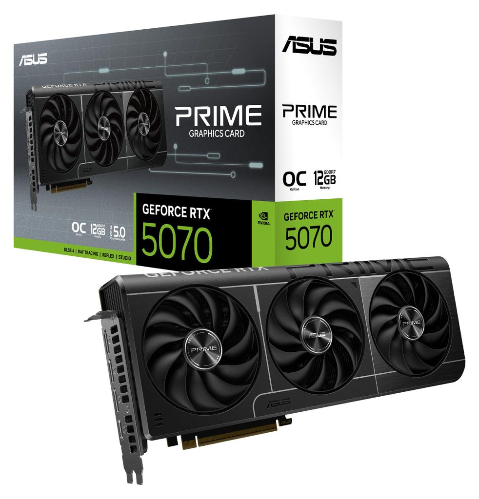 ASUS Prime -RTX5070-O12G, GeForce RTX 5070, 12 GB, GDDR7, Produktbild 