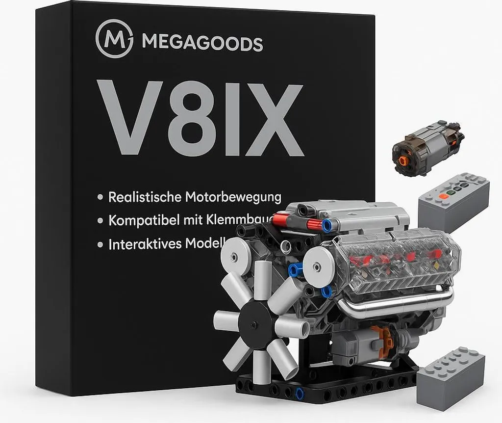 Kit Moteur V8 DIY Motorisé : Puzzle 3D Réaliste avec Mouvement Actif