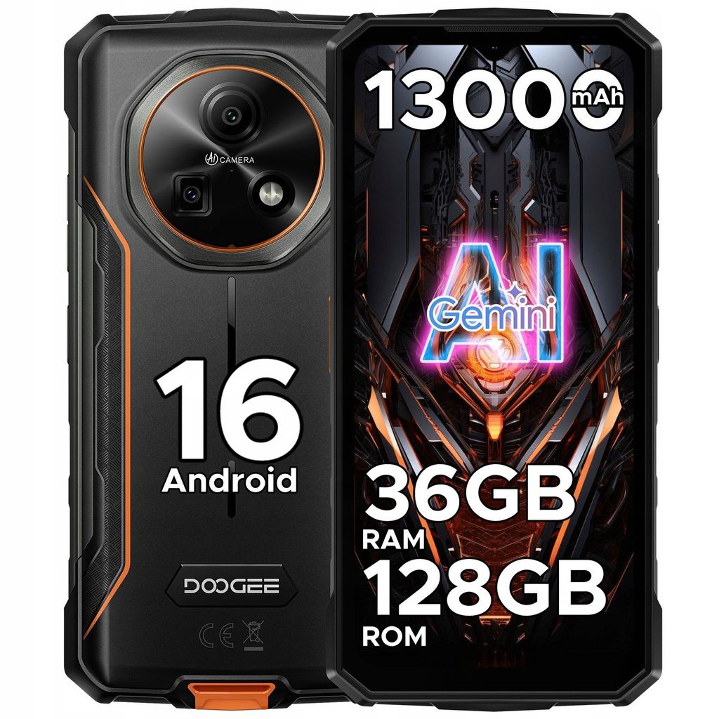 Smartfon DOOGEE Fire 7 6 GB / 128 GB 5G Pomarańczowy Orange Zdjęcie produktu 