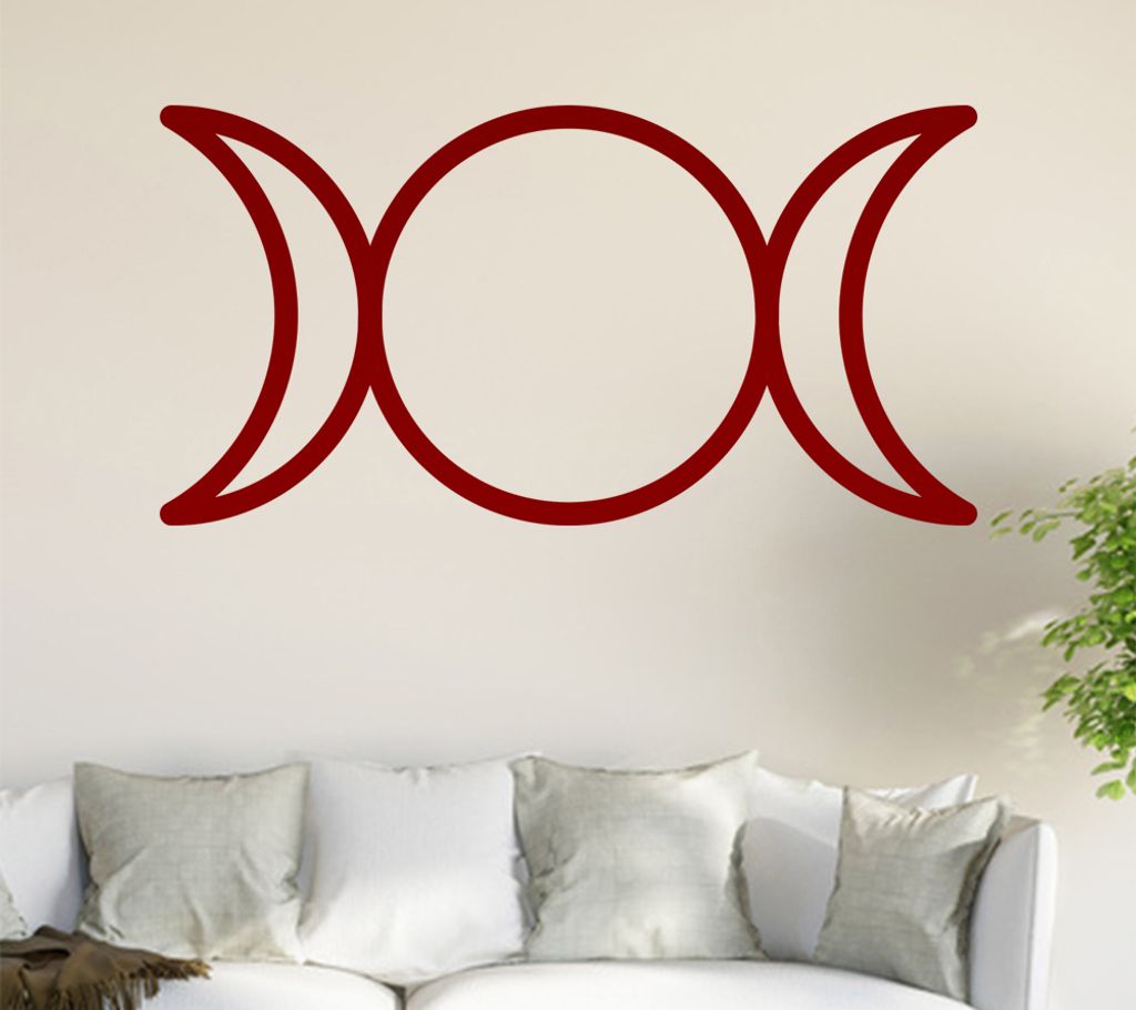 Dreifacher Mond - Triple Moon Wandtattoo in 6 Größen - Wandaufkleber Wall Sticker - Dekoration, Küche, Wohnzimmer, Schlafzimmer, Badezimmer
