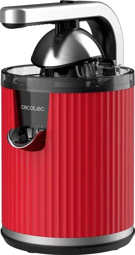 Cecotec Xqueeze RetroJuice 600, Langsamer Entsafter, Schwarz, Rot, Edelstahl, 1 Stück(e), Edelstahl, 600 W, 220 - 240 V