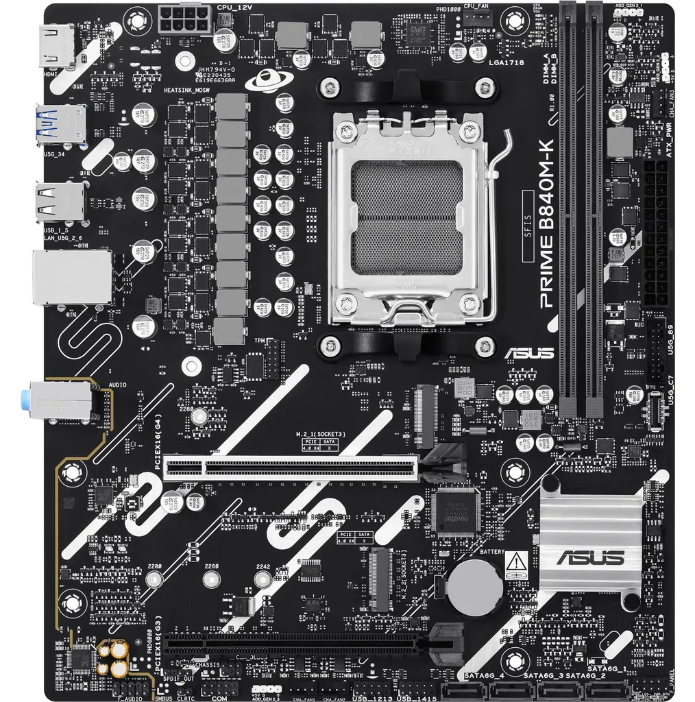 Évoluez vers le Socket AM5 avec ASUS PRIME B840M-K DDR5 128 Go Fiabilité
