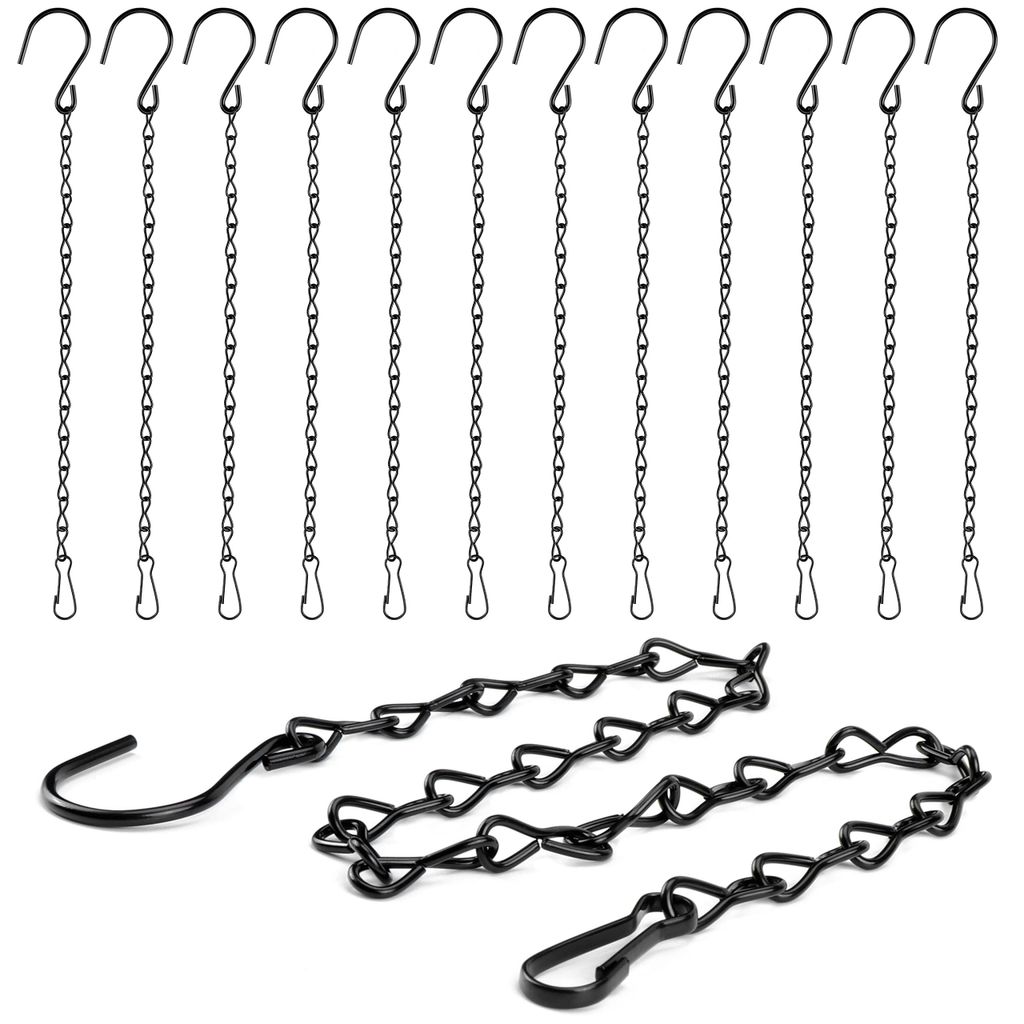 12-teilige Metall-Hängekette, 50 cm lange Kette für Blumenampeln, Quesuc-Kette zum Aufhängen von Laternen, Vogelhäusern, Vogelfutterhäuschen, ...