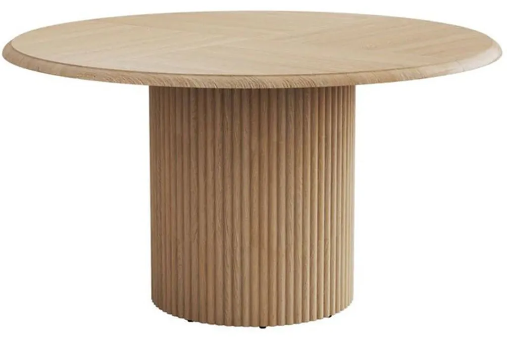 Table à manger ronde HOGA-XK00539, 122,5x122,5 cm en bois naturel