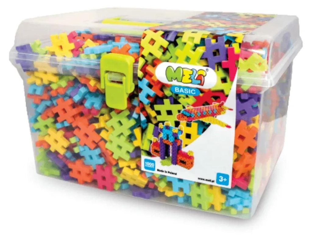 Meli Basic Konstruktionsbausteine 1000er Set in praktischer Produktbild 