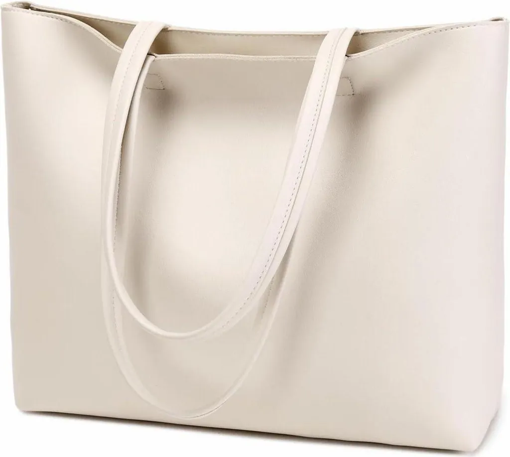 Borsa Donna Minimal MEEGIRL - Tote Bag Nera in Finto Cuoio con Zip