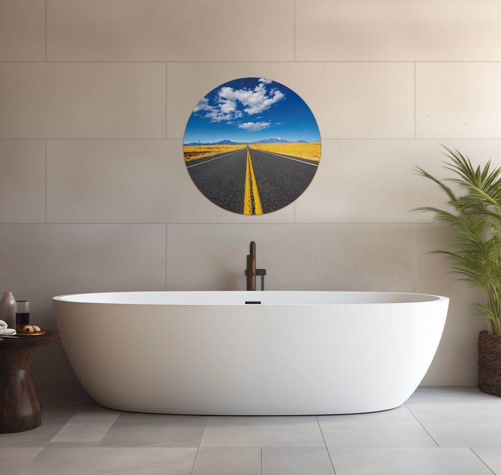 Wallario wasserfestes Poster selbstklebend 60 x 60 cm, Route 89 in Arizona - Am Ende der Horizont, Badezimmerposter Spritzschutz mit Hochglanzoberf...