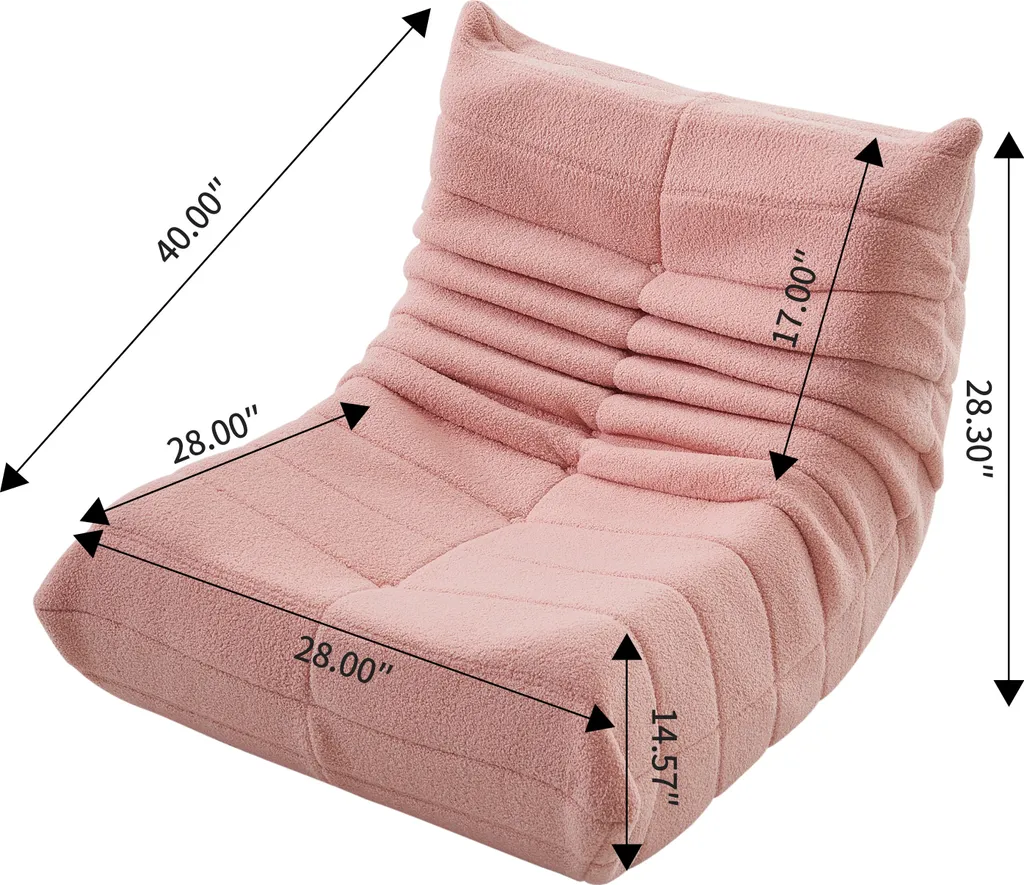 Petit Canapé de Relaxation Rose - Fauteuil Individuel Gain de Place