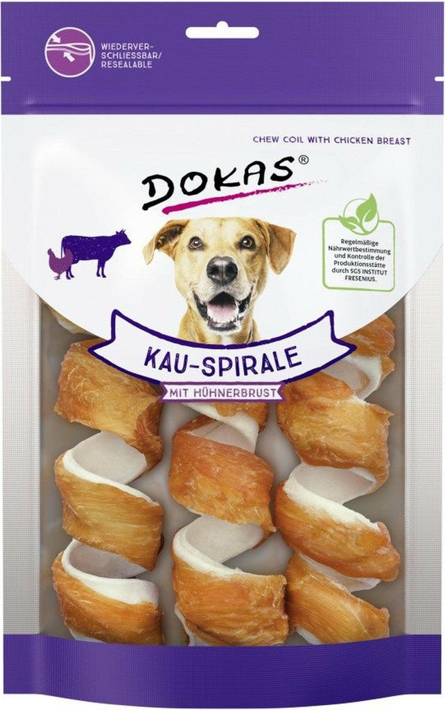 Dokas Hunde Snack Kauspirale mit Hühnerbrustfilet | Huhn Produktbild 