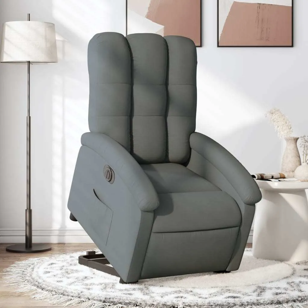 Fauteuil relax électrique inclinable en tissu gris avec moteur puissant