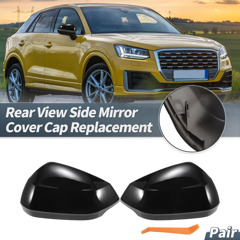 Caches Rétroviseurs Noir Brillant Anti-Rayures pour Audi RSQ3 et Q2