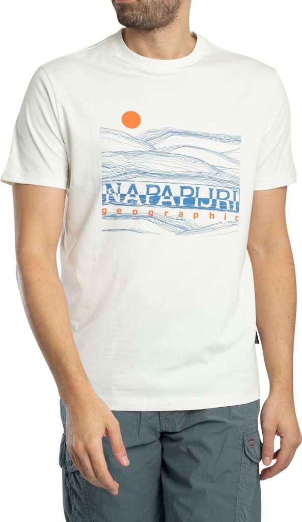 Napapijri Entspanntes Buti-T-Shirt, Weiß L