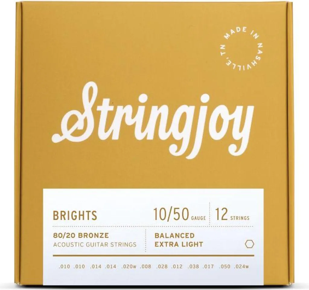 Cordes 12 Cordes Guitare Acoustique Stringjoy BB1024 pour un Son Clair