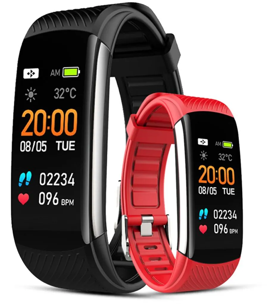 Ceinture intelligente noire Gw200-1 avec sangle rouge interchangeable