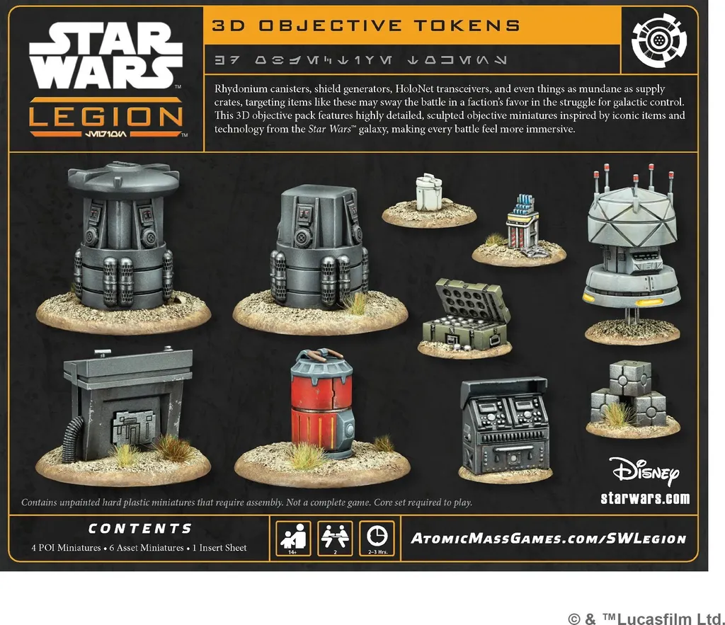 Jetons d'Objectifs 3D Star Wars Legion - Accessoires Haute Qualité