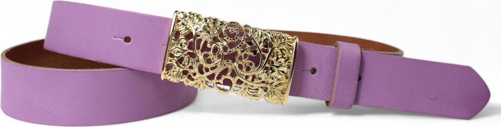 FRONHOFER Damen Ledergürtel Blumenschließe gold 3 cm, echt Leder, floral