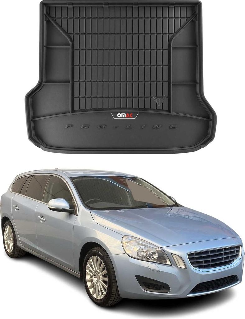 OMAC Gummi Kofferraumwanne für Volvo V70 2007-2016 TPE Laderaumwanne Schwarz