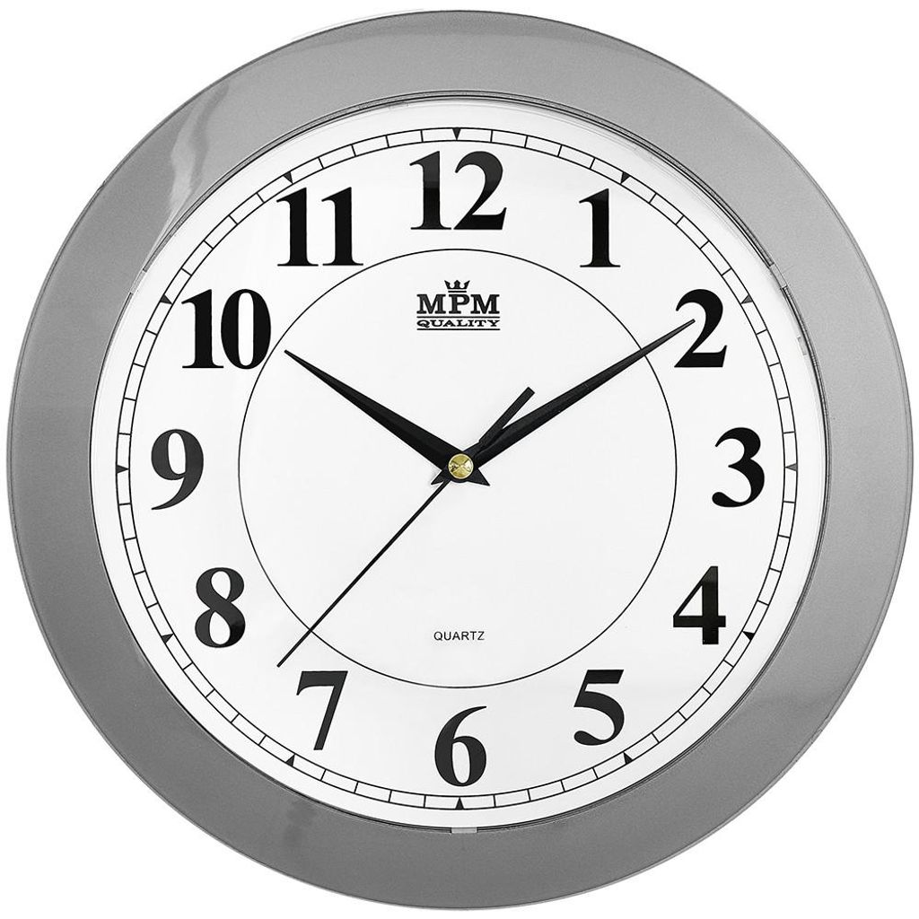 MPM-Quality Wanduhr Jarmila rund 310 mm Kunststoff Grau