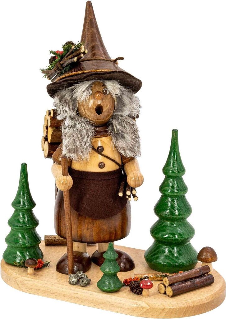 Räuchermännchen Erzwichtel, Typ:Erzwichtelfrau Holzkiepe
