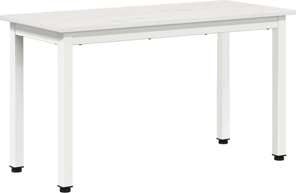 Bank Weiß 80 x 35 x 45 cm Massives Kiefernholz Produktbild 