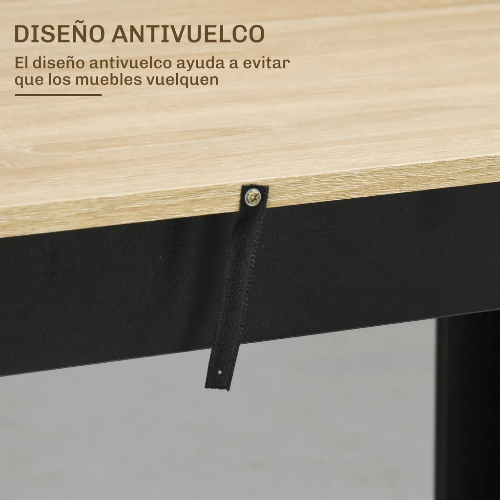 Table de cuisine haute mange-debout noir avec bibliothèques intégrées - 6