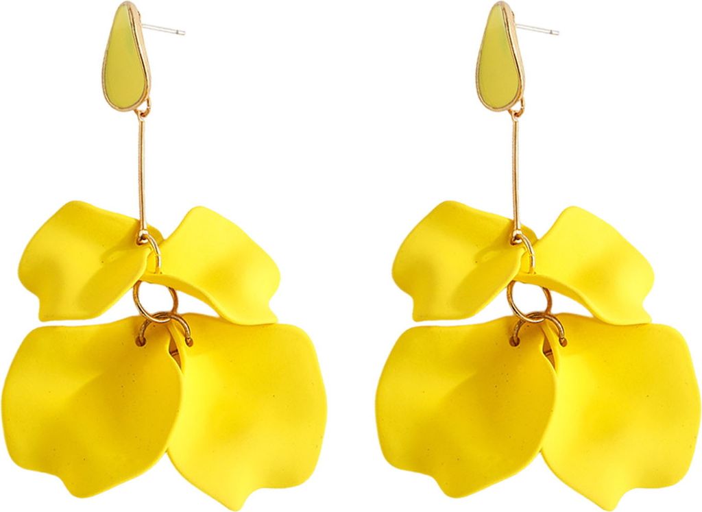 1 Paar Ohrringe mit Rosenblütenblättern, übertriebene baumelnde Ohrringe, Piercing-Ohrstecker für Frauen, Schmuck, Geschenk