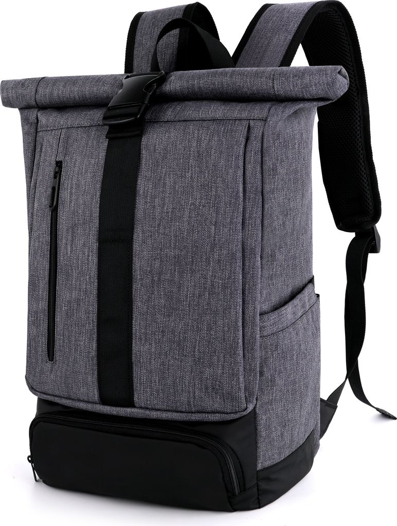 Mofut Rucksack Damen Herren, Rucksack Laptop Tasche 15,6 Zoll, Laptop Rucksack weit öffenbar, Rolltop Rucksack Backpack für Schule,Fahrradfahren