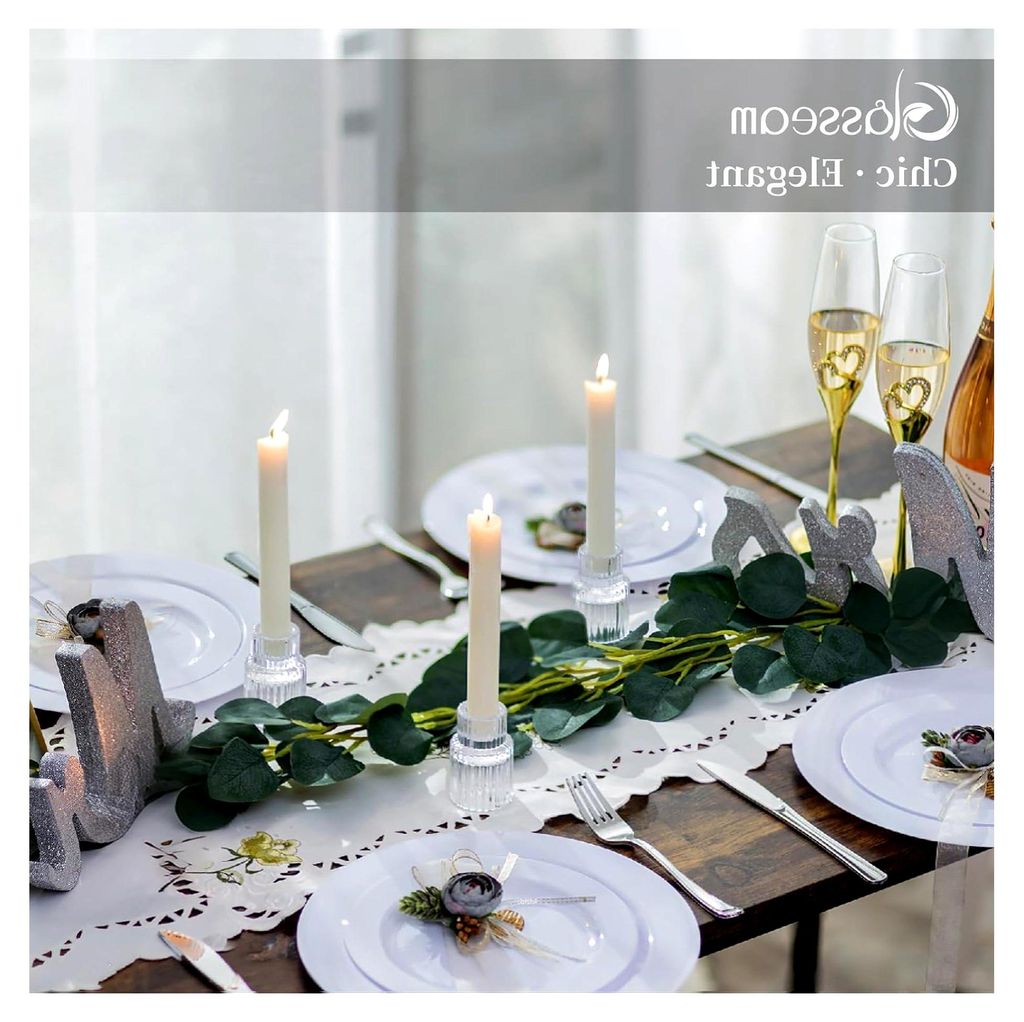 Klarer Kerzenständer für Stabkerzen, 20er Set kleine Kerzenhalter aus Glas, gerippte Stabkerzenhalter für Hochzeiten, moderne Kerzenhalter für ...