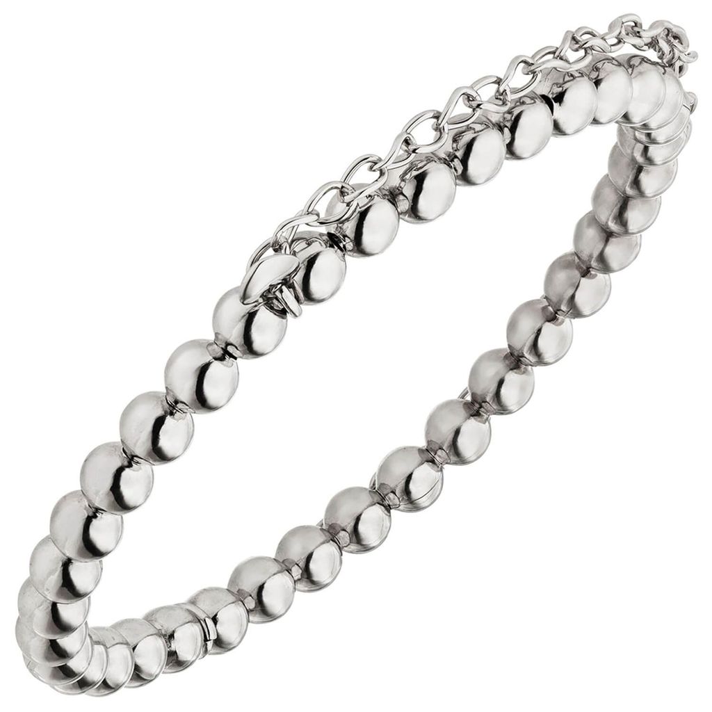 Elastisches Armband Kugelarmband aus 925 Silber rhodiniert 16,5cm dehnbar