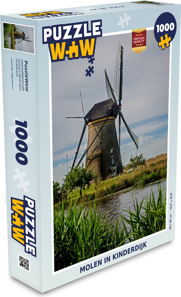 MuchoWow Puzzle 1000 Teile Windmühle in Kinderdijk - Spielzeug - Alt und Jung - Spiele - Puzzeln