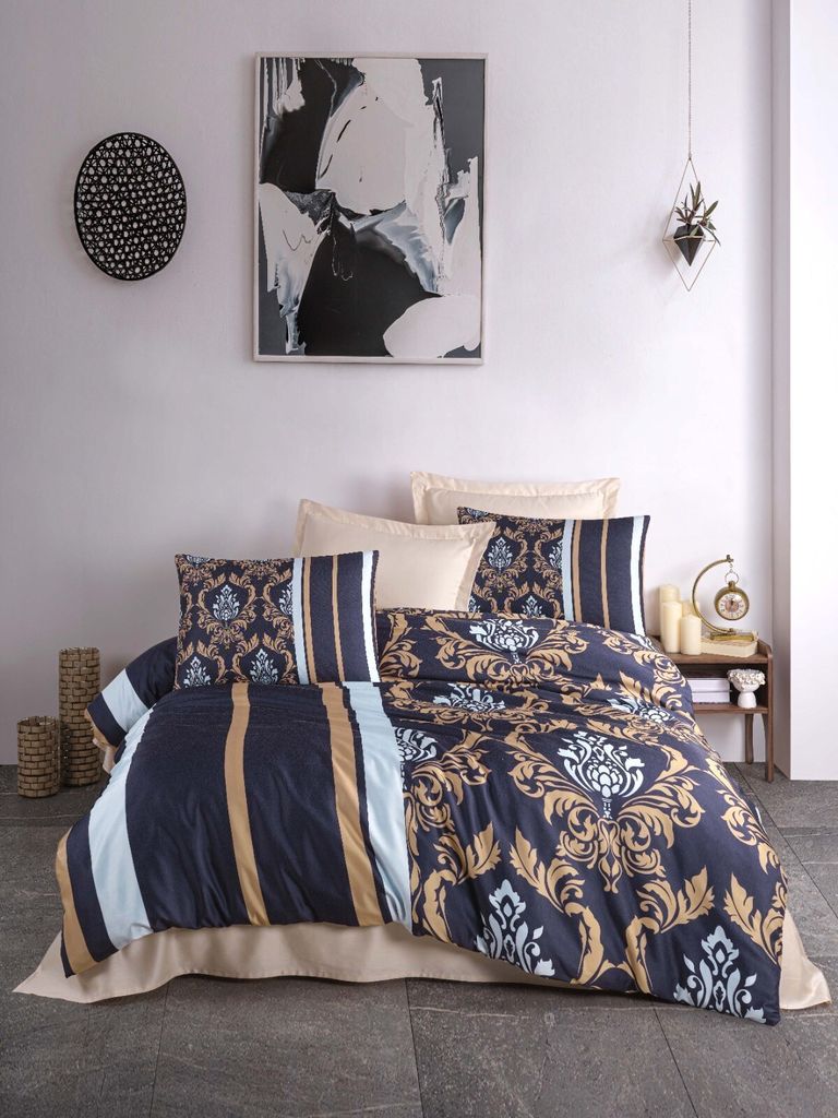 L'Essentiel Linge de Maison, 487, Einzelbettbezug-Set (DE), Dunkelblau, 100 % POLYESTER-MICROSATIN, 155 x 200 cm