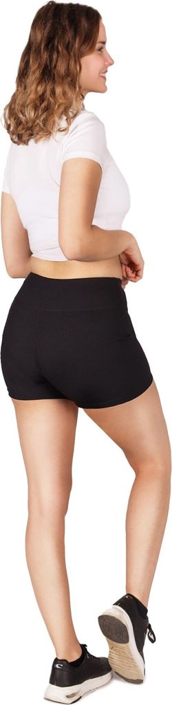 Damen Leggings Leggings kurz gestreifte Fahrrad Leggings schwarz XL YOCLUB