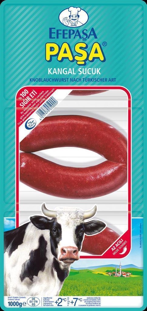 Knoblauchwurst Efepasa | Pasa Kangal Sucuk | Halal, nach türkischer Art | 1000g