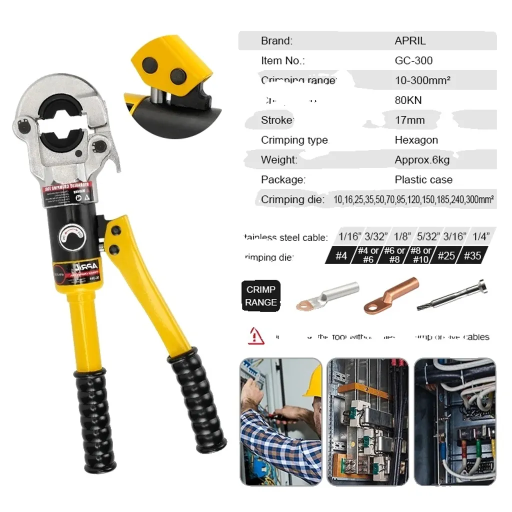 Sertisseuse hydraulique 8T pour pose de cosses et câblage de puissance