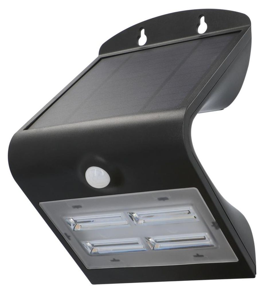 UniTec LED Solar-Wandleuchte schwarz mit Bewegungsmelder Produktbild 