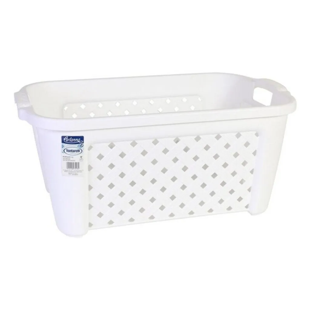 Panier à linge Tontarelli Arianna 35 L Blanc - Coffre de rangement chic