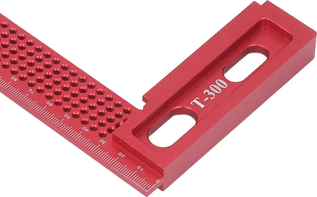 Règle d'équerrage en aluminium pour menuisier, équerre de cadre rouge - 15