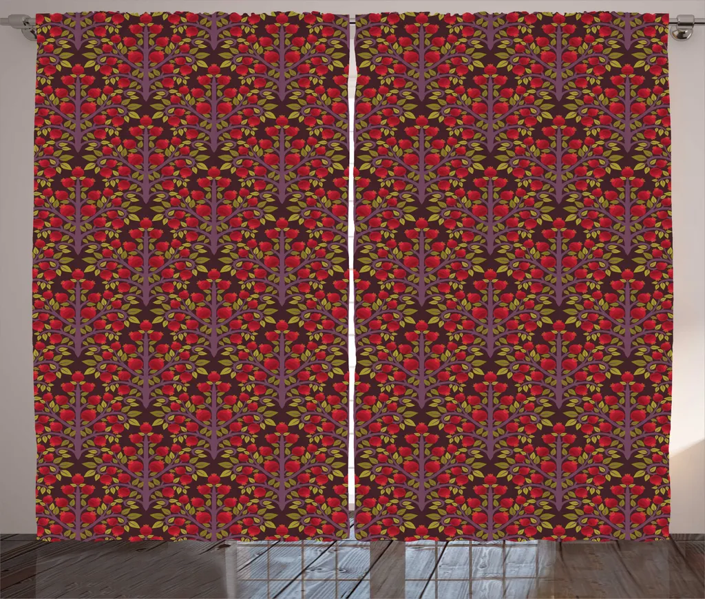 ABAKUHAUS Rideau de Salon Botanique 280x225 cm Mauve avec Crochets