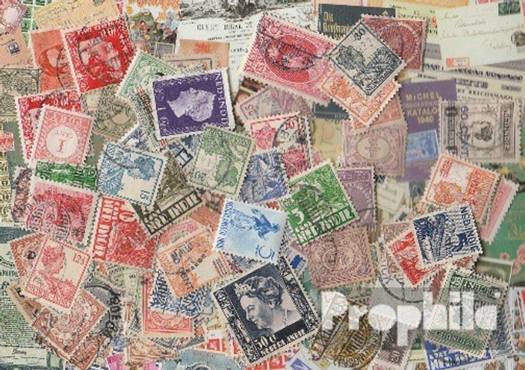 Briefmarken Niederländisch Ost-Indien 100 verschiedene Marken