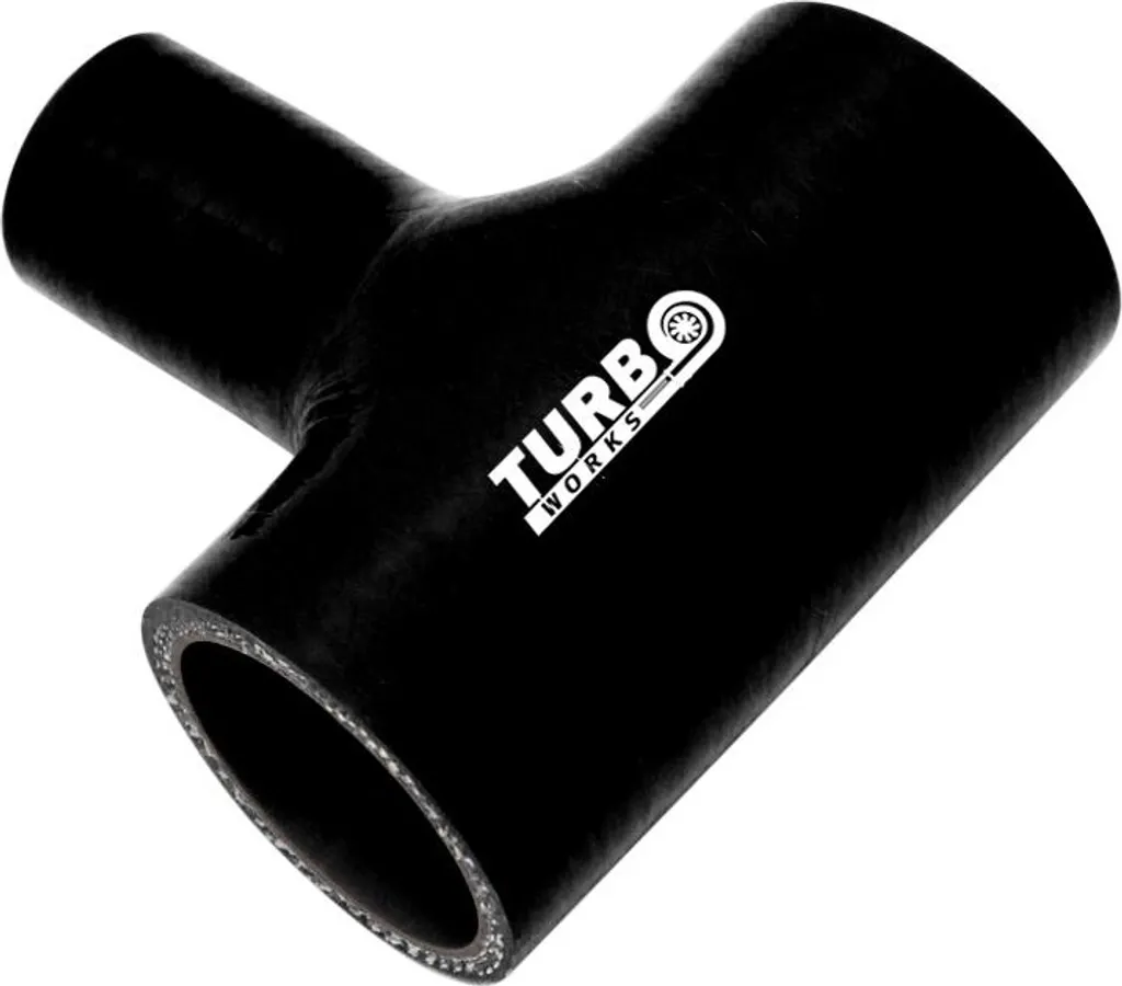 Raccord T TurboWorks noir 77-15 mm pour supprimer les fuites d'air