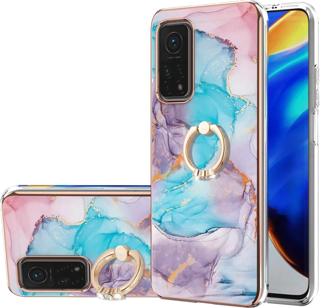 COMAKU Cover Armor Per Xiaomi Redmi A1 Plus, Custodia TPU+PC Antiurto Con Anello Portadita E Supporto Magnetico, Blu - 3