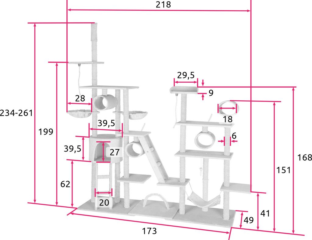 Kratzbaum Snooky 234 bis 261 cm inklusive 2 Treppen, 2 Produktbild 2