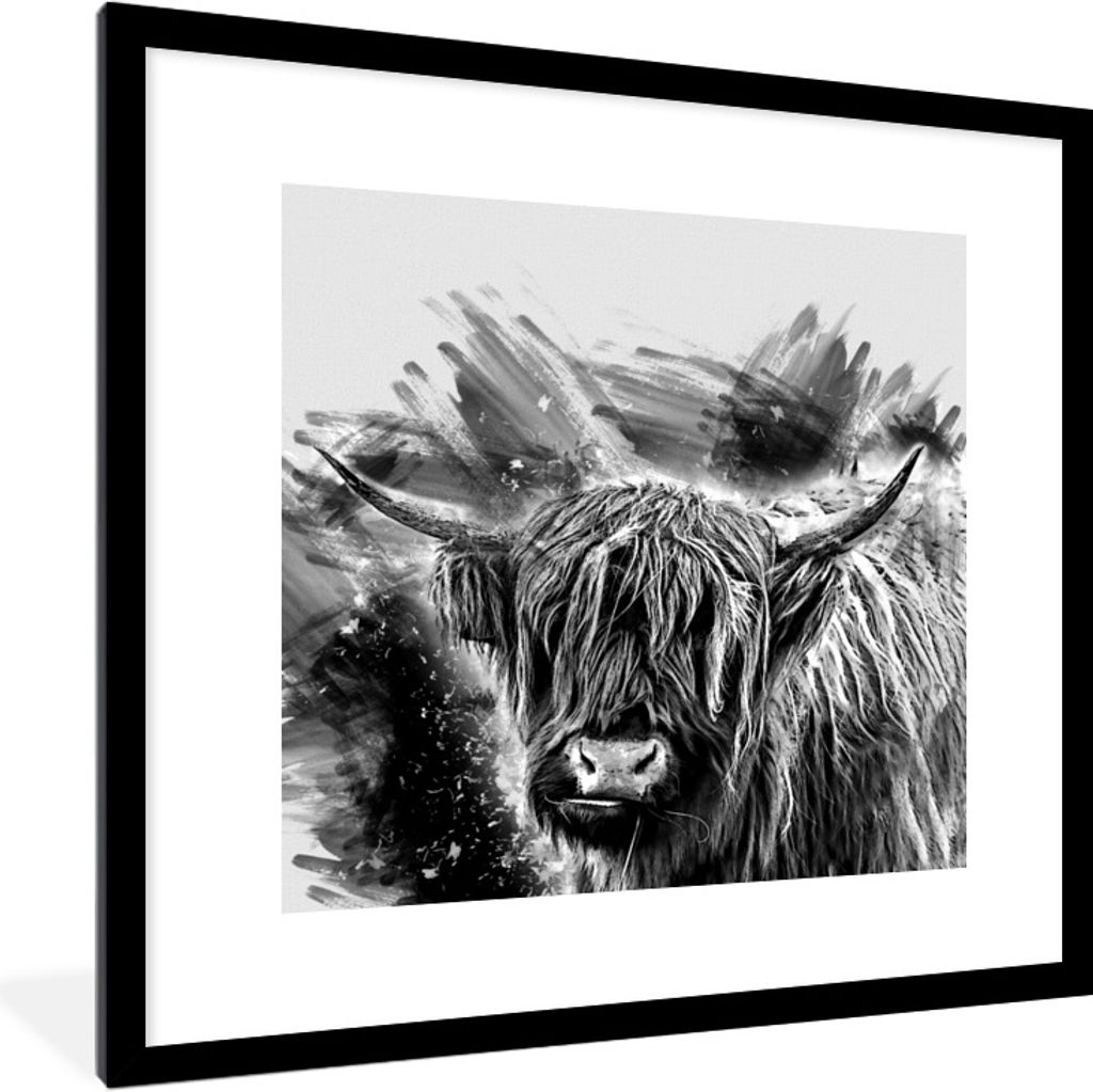 MuchoWow® Gerahmtes Poster Scottish Highlander - Farbe - Produktbild 